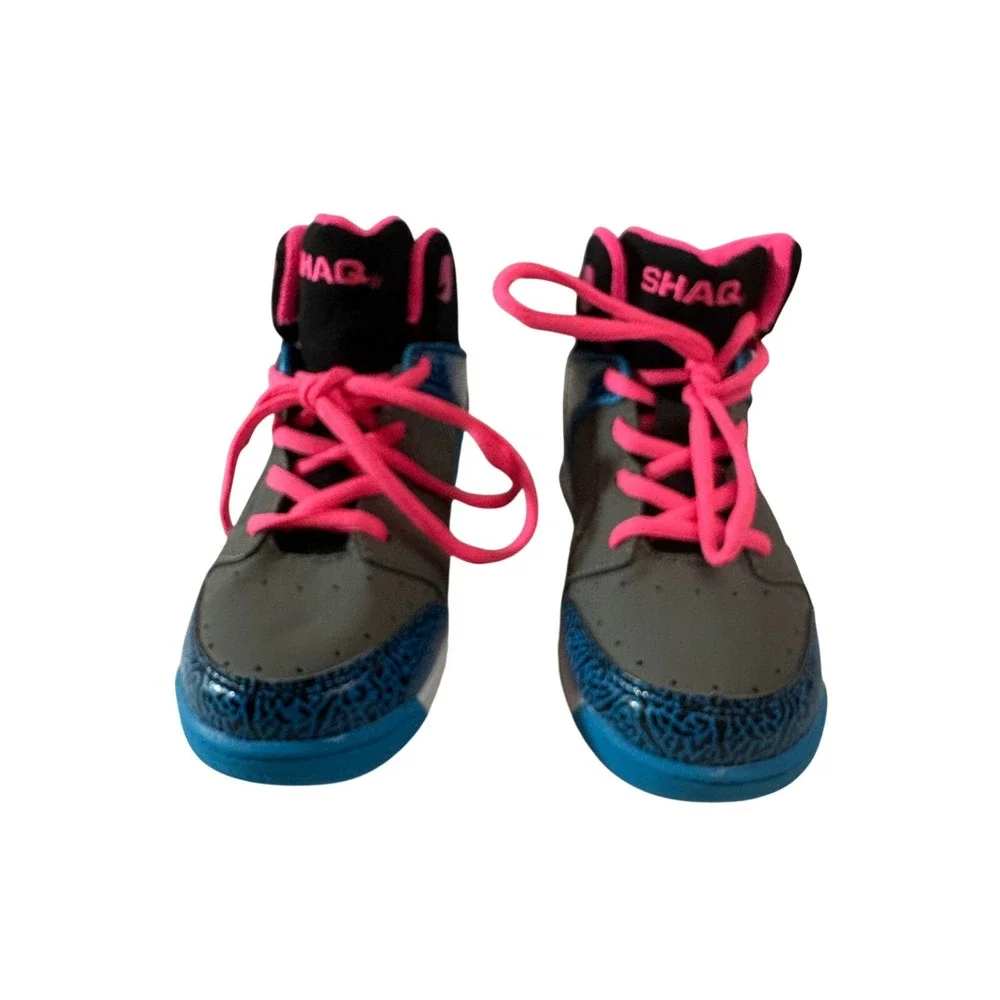 Shaq Kids High Top Basketball Sneakers Grey Blue Pink‎ Size 12 SQN011A-15